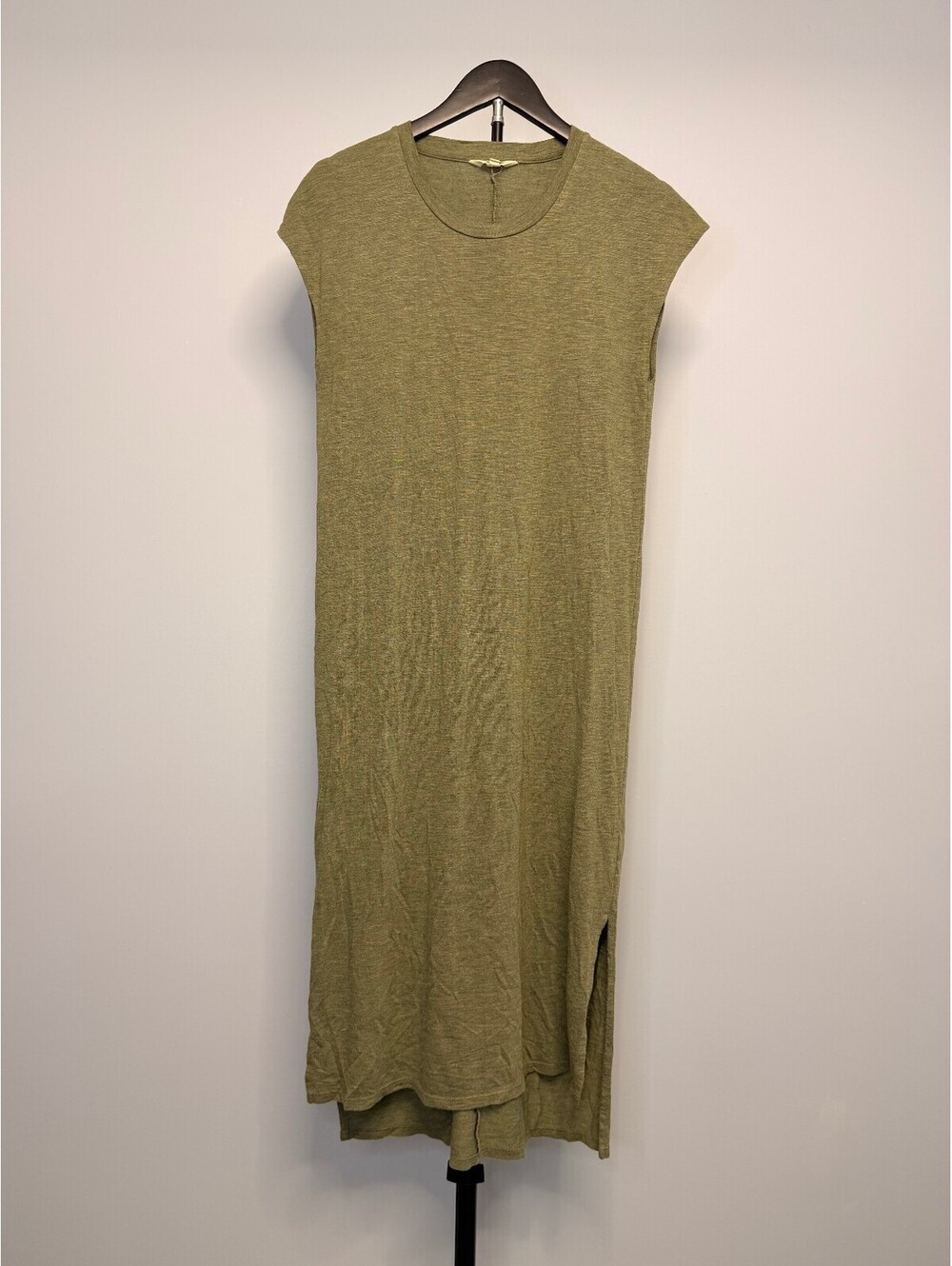 Madewell Olive Green Midi Dress with Side Slits, Size M